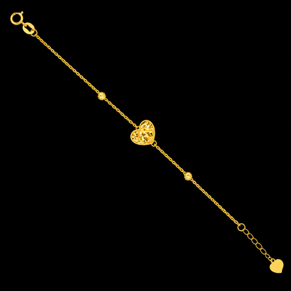 Gold Heart Bracelet 21KT - FKJBRL21KM12161