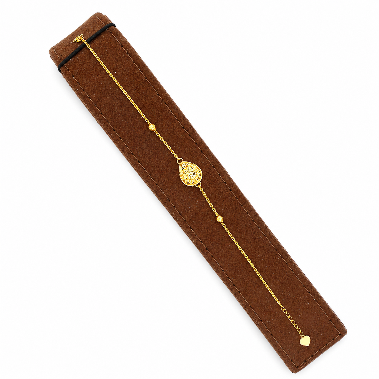 Gold Almond Shaped Bracelet 21KT - FKJBRL21KM12163