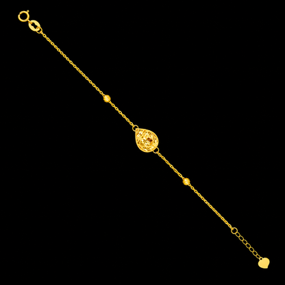 Gold Almond Shaped Bracelet 21KT - FKJBRL21KM12163
