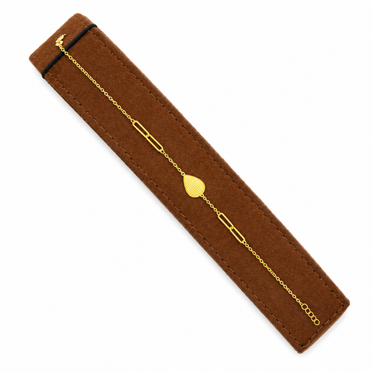 Gold Almond Shaped Bracelet 21KT - FKJBRL21KM12165