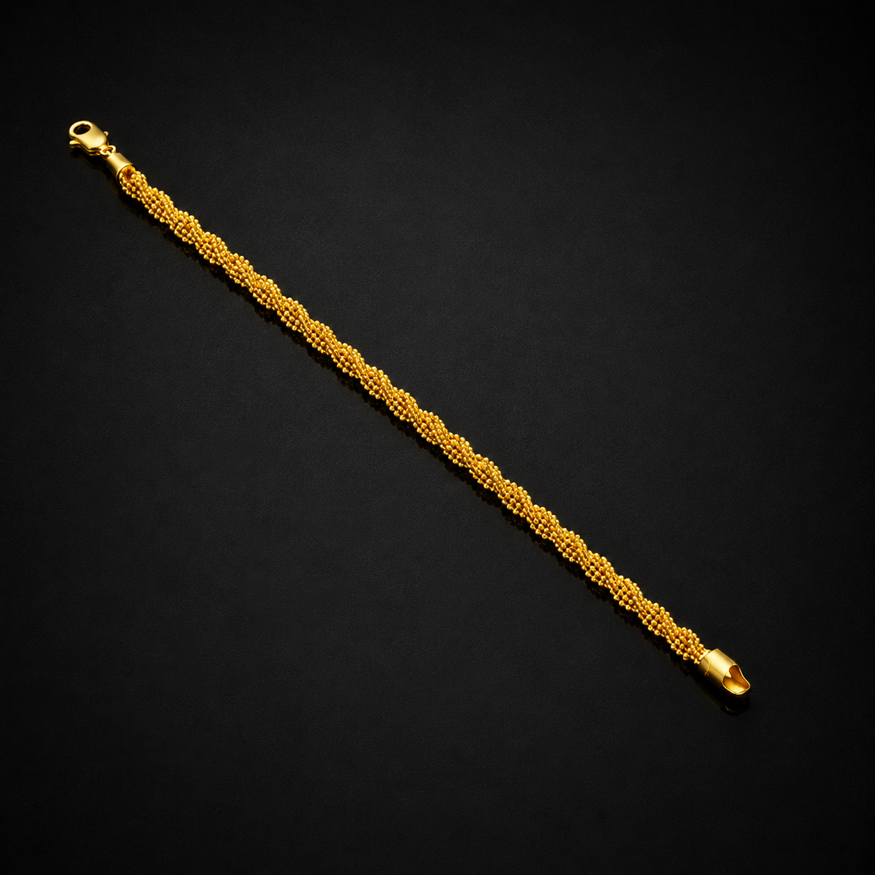 Gold Twisted Bracelet 21KT - FKJBRL21KM12180
