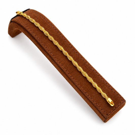 Gold Twisted Bracelet 21KT - FKJBRL21KM12180