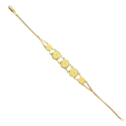 Gold Turkish Lira Bracelet 21KT - FKJBRL21KM12190