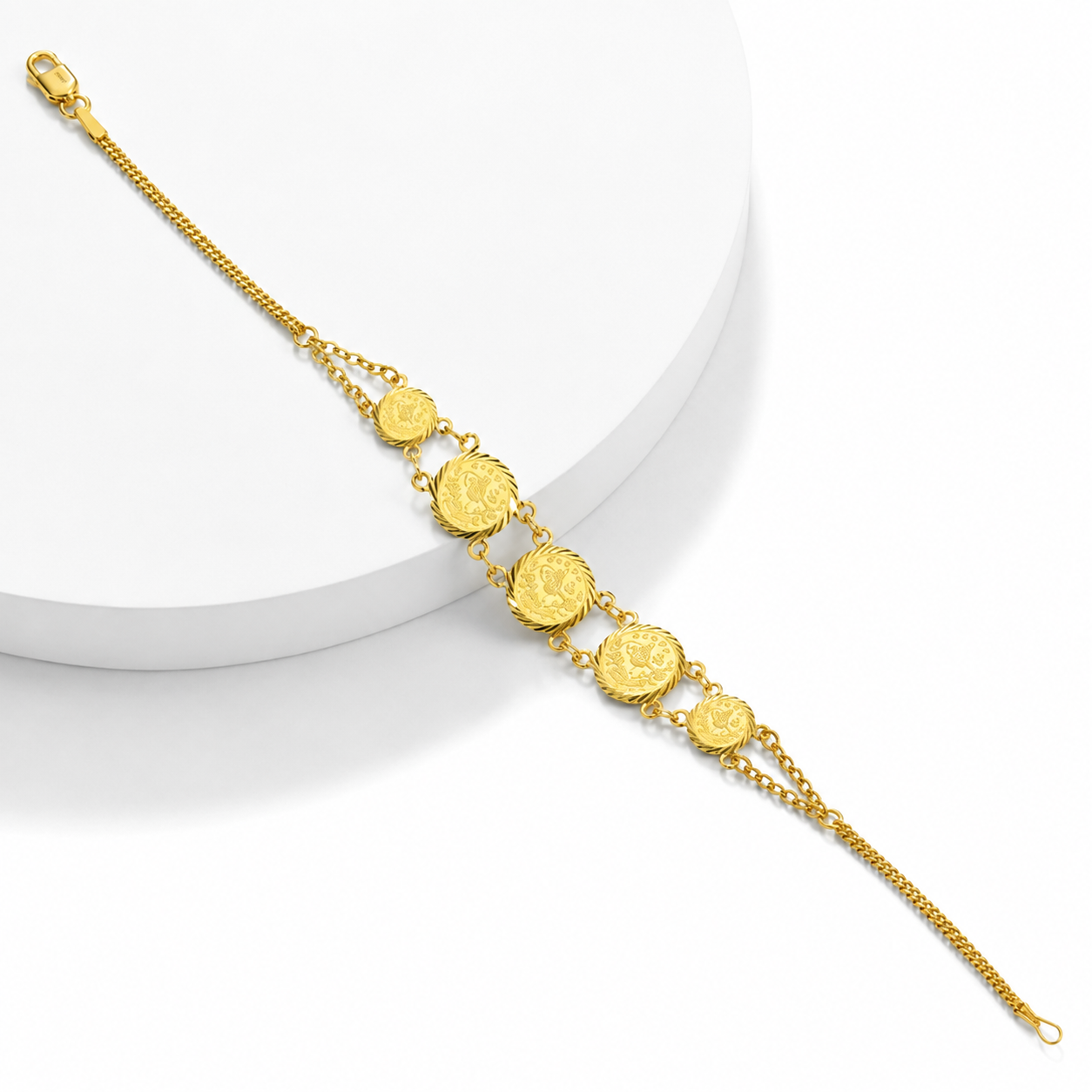 Gold Turkish Lira Bracelet 21KT - FKJBRL21KM12190