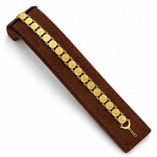 Gold Turkish Lira Bracelet 21KT - FKJBRL21KM12198