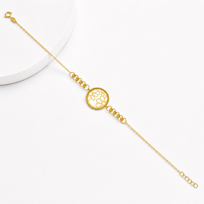 Gold Daisy Motif Bracelet 21KT - FKJBRL21KM12199