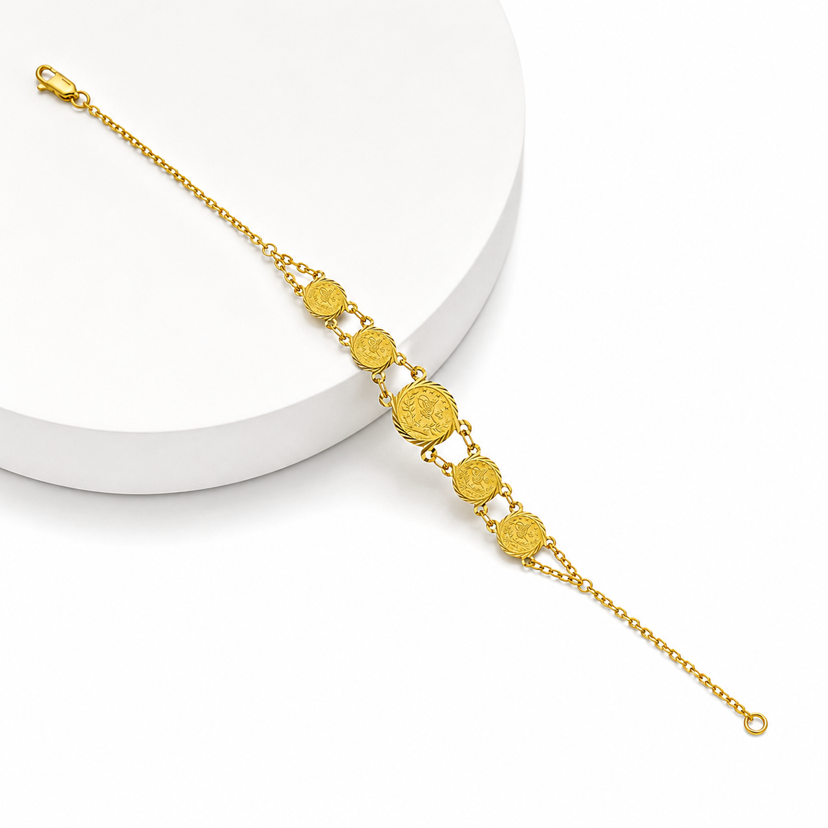 Gold Turkish Lira Bracelet 21KT - FKJBRL21KM12203