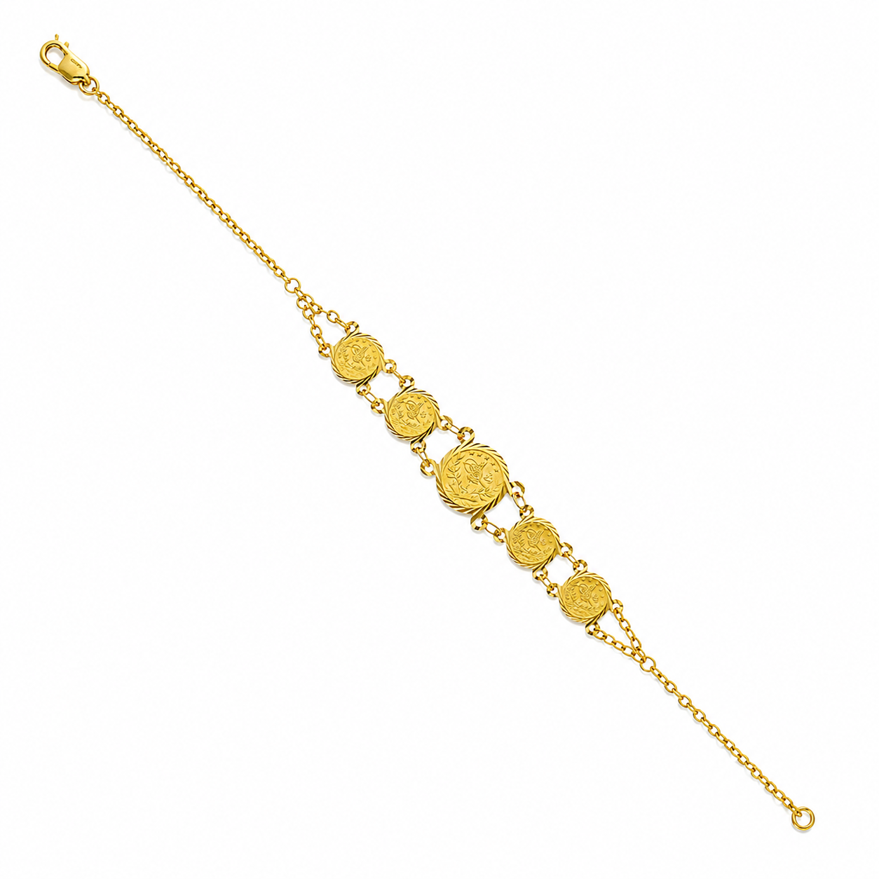 Gold Turkish Lira Bracelet 21KT - FKJBRL21KM12203