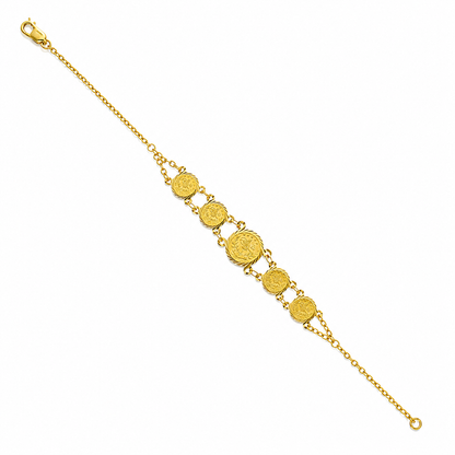 Gold Turkish Lira Bracelet 21KT - FKJBRL21KM12203