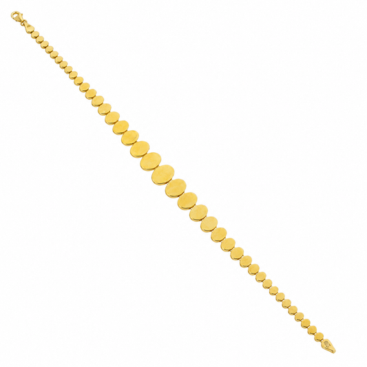 Gold Elliptical Link Bracelet 21KT - FKJBRL21KM12251