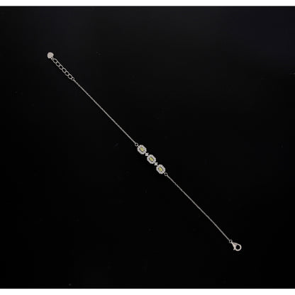 Sterling Silver 925 Dainty Three Beads Bracelet - FKJBRLSL10531