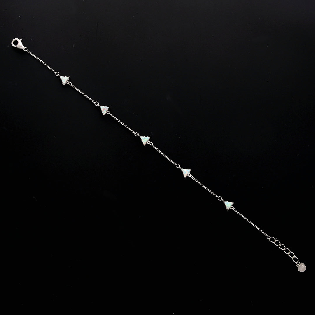Sterling Silver 925 Triangle Charm Bracelet - FKJBRLSL10540