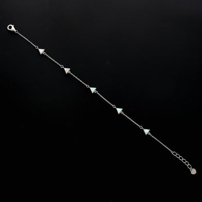 Sterling Silver 925 Triangle Charm Bracelet - FKJBRLSL10540