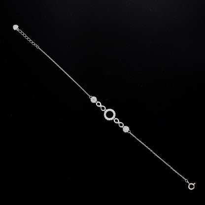 Sterling Silver 925 Sparkling Infinity Bracelet - FKJBRLSL10548