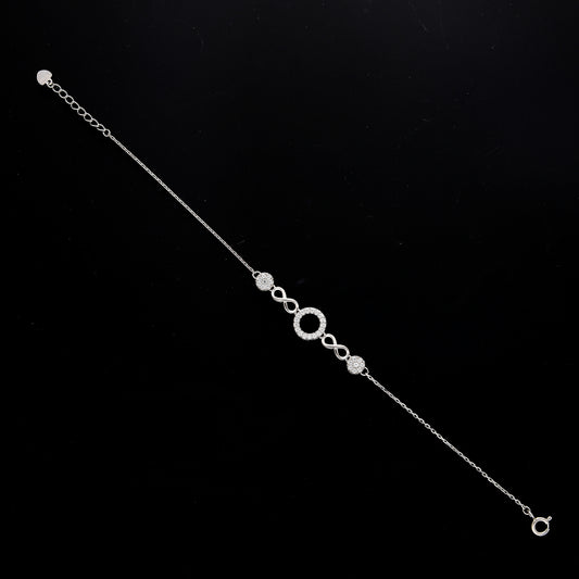 Sterling Silver 925 Sparkling Infinity Bracelet - FKJBRLSL10548
