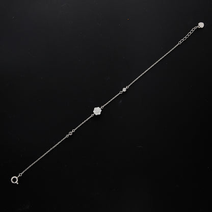 Sterling Silver 925 Minimalist Flower Bracelet - FKJBRLSL10552