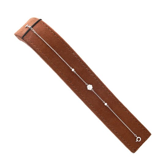 Sterling Silver 925 Minimalist Flower Bracelet - FKJBRLSL10552