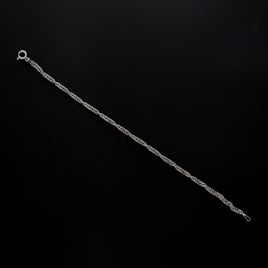 Sterling Silver 925 Minimalist Twisted Bracelet - FKJBRLSL10555