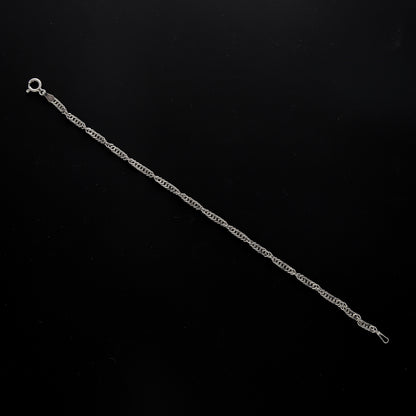 Sterling Silver 925 Minimalist Twisted Bracelet - FKJBRLSL10555