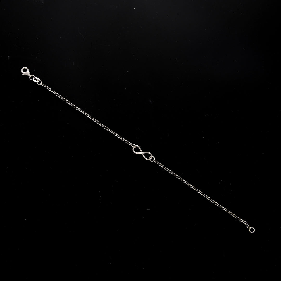 Sterling Silver 925 Infinity Charm Bracelet - FKJBRLSL10556