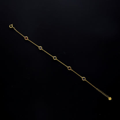 Sterling Silver 925 Round Multicolor Bracelet - FKJBRLSL10570