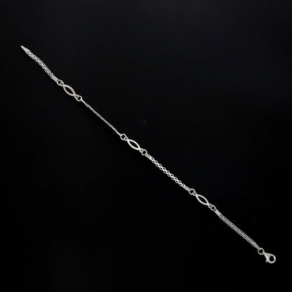 Sterling Silver 925 Oval Link Bracelet - FKJBRLSL10587