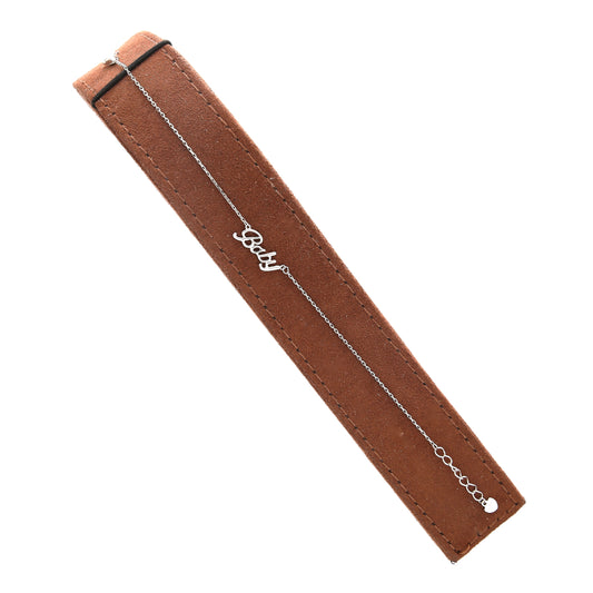 Sterling Silver 925 Baby Script Bracelet - FKJBRLSL10592