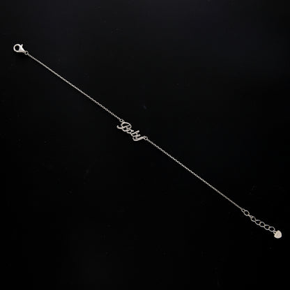 Sterling Silver 925 Baby Script Bracelet - FKJBRLSL10592