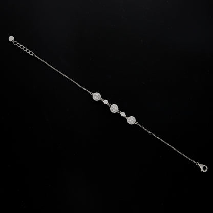 Sterling Silver 925 Halo Diamond Bracelet - FKJBRLSL10596