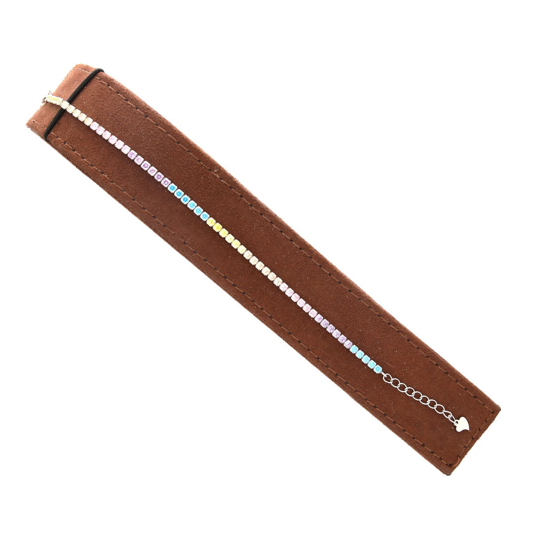 Sterling Silver 925 Rainbow Tennis Bracelet - FKJBRLSL10599