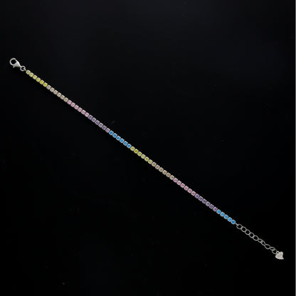 Sterling Silver 925 Rainbow Tennis Bracelet - FKJBRLSL10599