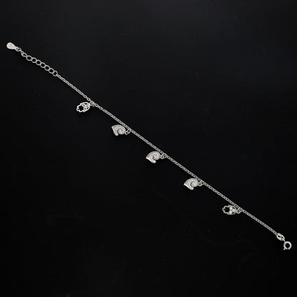Sterling Silver 925 Drop Charm Bracelet - FKJBRLSL10603