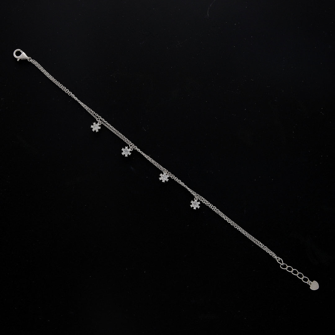 Sterling Silver 925 Twinkling Stars Bracelet - FKJBRLSL10608