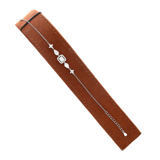 Sterling Silver 925 Square Gem Bracelet - FKJBRLSL10611