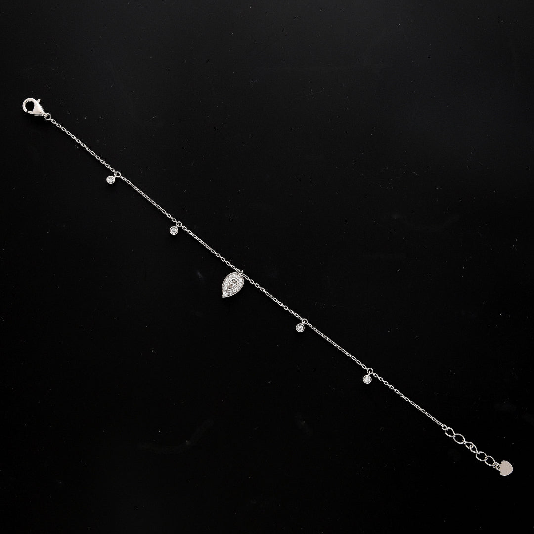 Sterling Silver 925 Pear Drop Bracelet - FKJBRLSL10612