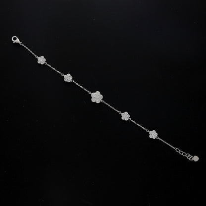 Sterling Silver 925 Sparkling Daisy Bracelet - FKJBRLSL10620