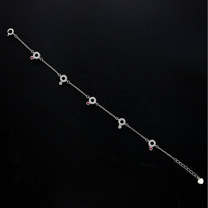Sterling Silver 925 Dainty Circle Bracelet - FKJBRLSL10623