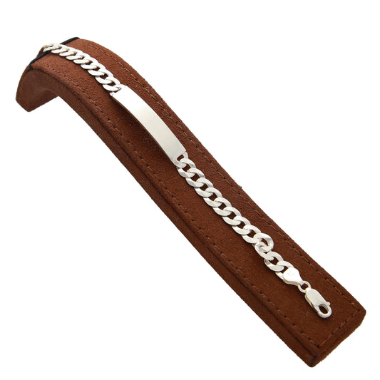 Sterling Silver 925 Bold Curb Link Bracelet - FKJBRLSL10632