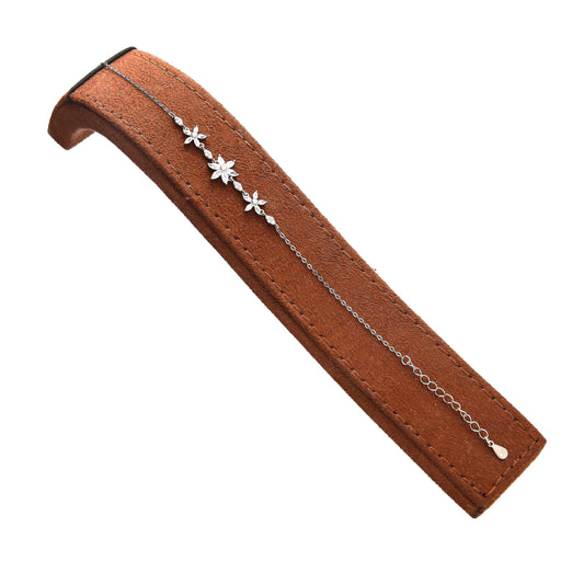 Sterling Silver 925 Floral Chain Bracelet - FKJBRLSL10634