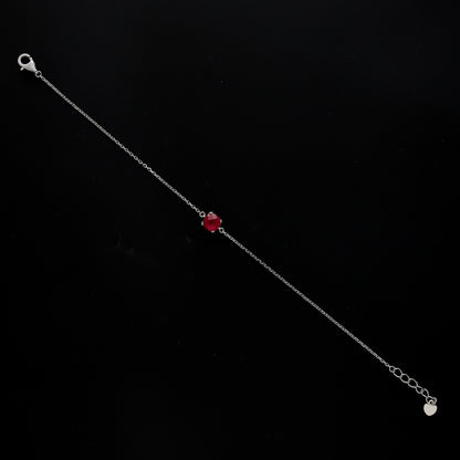Sterling Silver 925 Ruby Gem Bracelet - FKJBRLSL10635