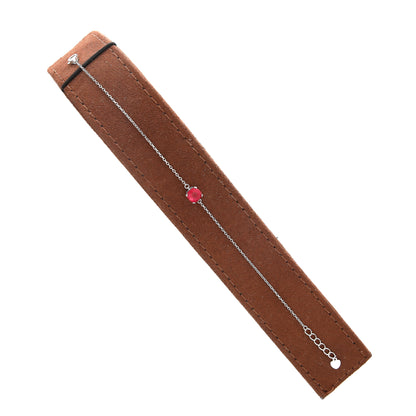 Sterling Silver 925 Ruby Gem Bracelet - FKJBRLSL10635