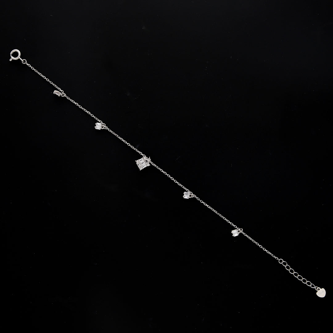 Sterling Silver 925 Geometric Charms Bracelet - FKJBRLSL10638