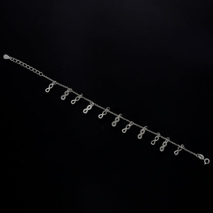Sterling Silver 925 Infinity Dangling Bracelet - FKJBRLSL10640