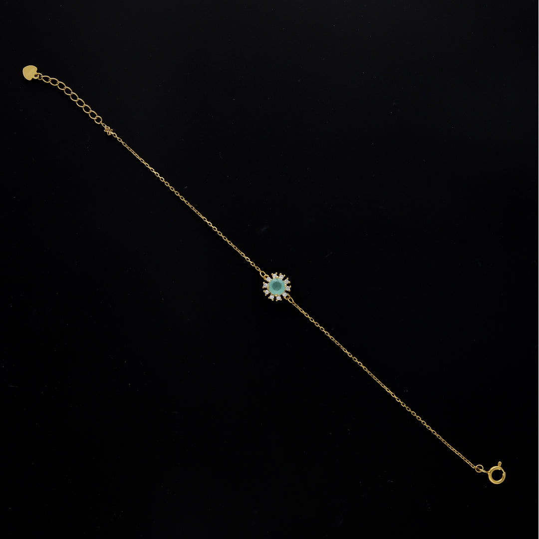 Sterling Silver 925 Sunburst Opal Bracelet - FKJBRLSL10644