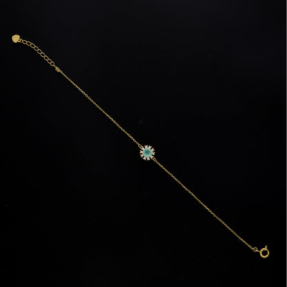 Sterling Silver 925 Sunburst Opal Bracelet - FKJBRLSL10644