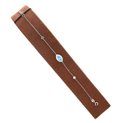 Sterling Silver 925 Dainty Evil Eye Bracelet - FKJBRLSL10647