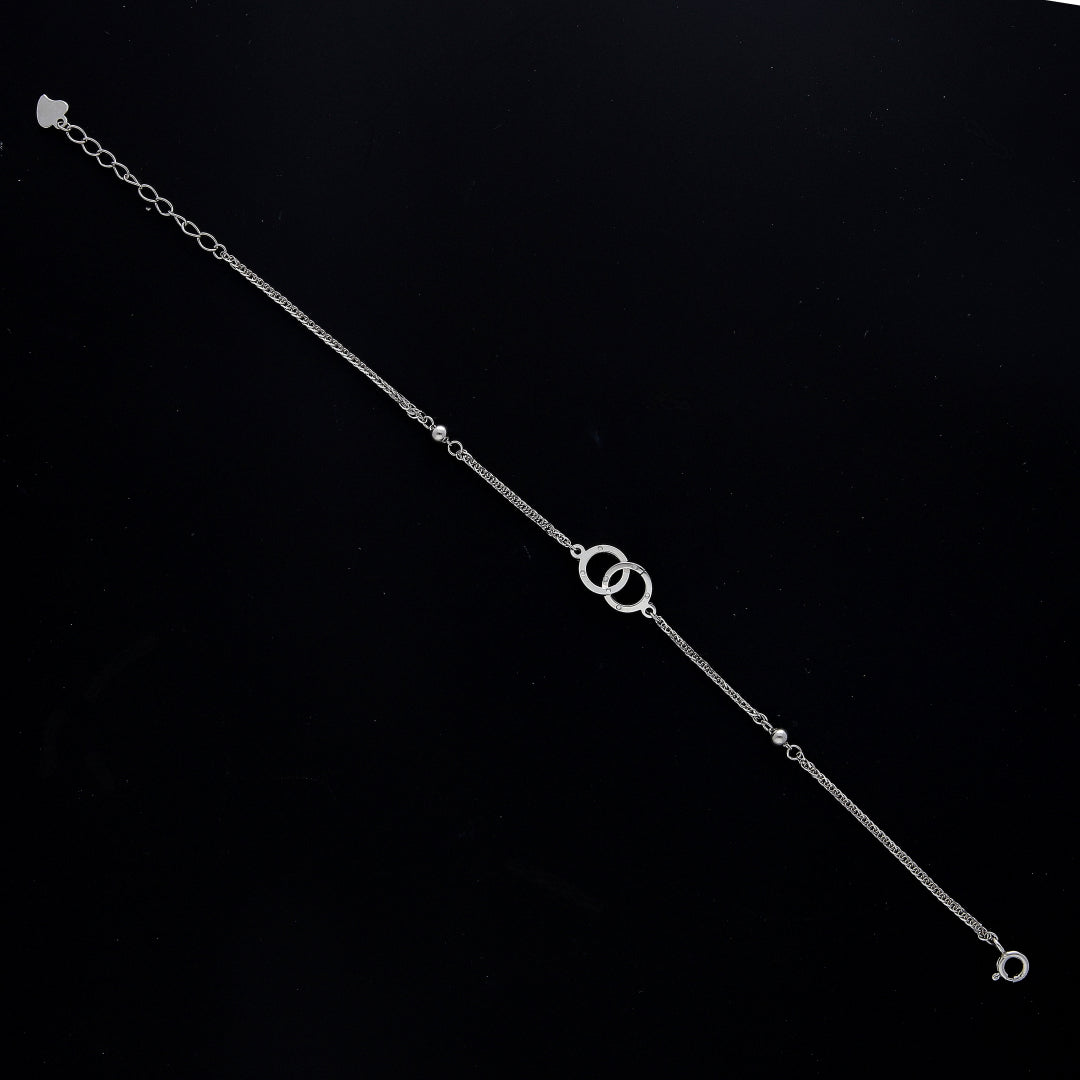 Sterling Silver 925 Linked Circles Bracelet - FKJBRLSL10652