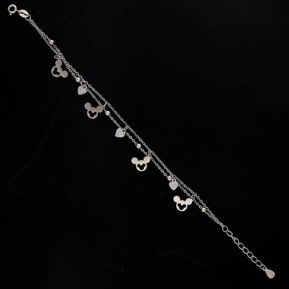 Sterling Silver 925 Mickey Mouse Charm Bracelet - FKJBRLSL10664