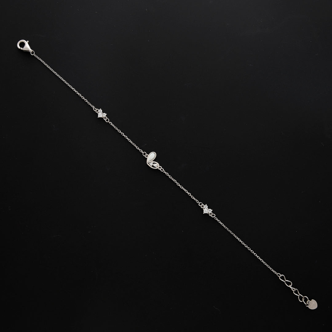 Sterling Silver 925 Designer Heart Bracelet - FKJBRLSL10674