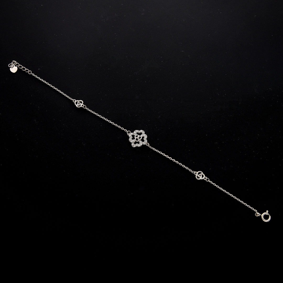 Sterling Silver 925 Flower Design Bracelet - FKJBRLSL10680